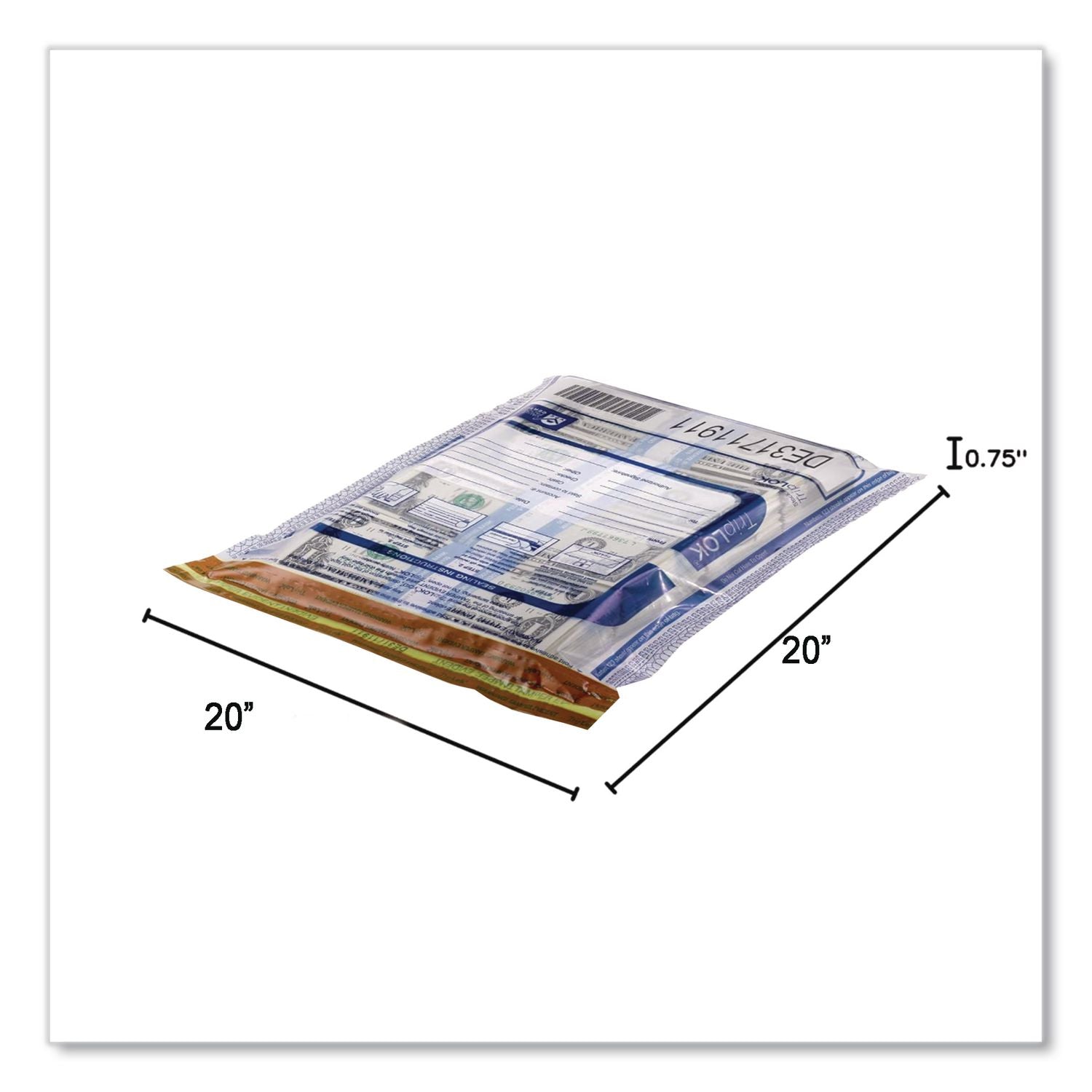 Deposit Bag, Plastic, 20 x 20, Clear, 250/Carton