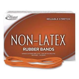 Non-Latex Rubber Bands, Size 33, 0.04" Gauge, Orange, 1 lb Box, 720/Box