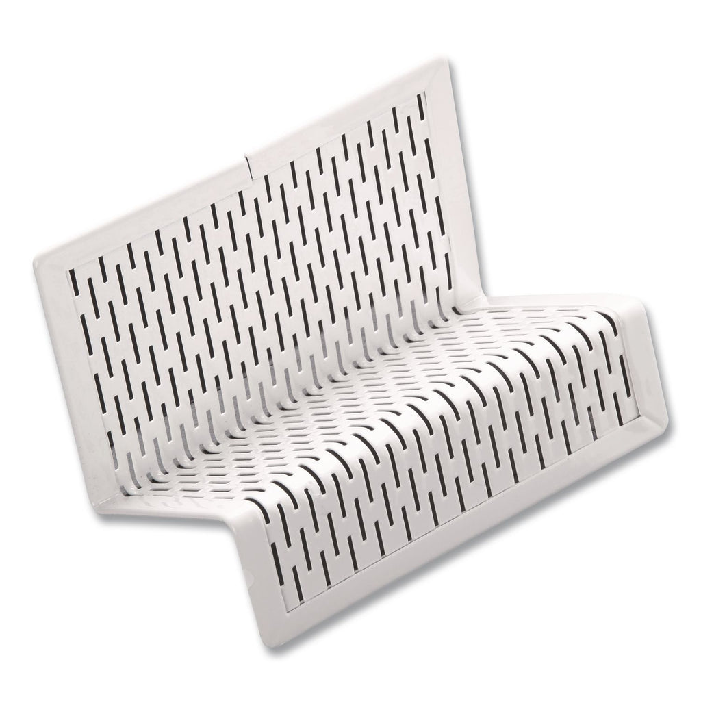 Urban Collection Punched Metal Business Card Holder, Holds 50 2 x 3.5 Cards, Perforated Steel, White