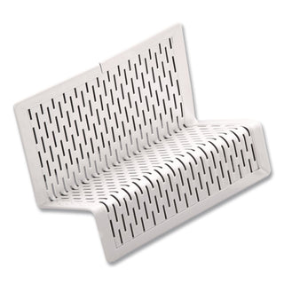 Urban Collection Punched Metal Business Card Holder, Holds 50 2 x 3.5 Cards, Perforated Steel, White