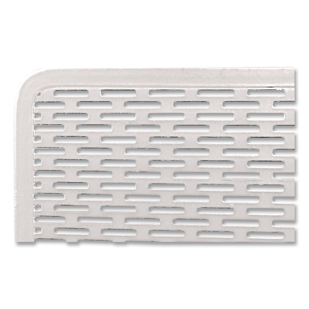 Urban Collection Punched Metal Pencil Cup/Cell Phone Stand, Perforated Steel, 3.5 x 3.5, White