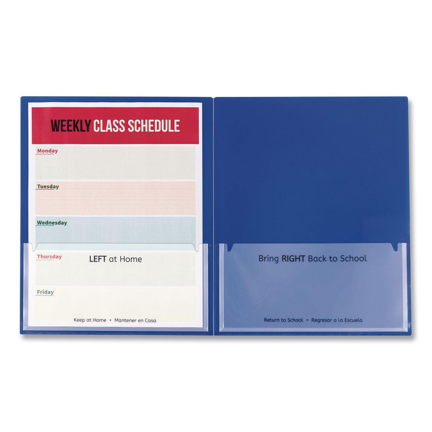 Classroom Connector Folders, 11 x 8.5, Clear/Assorted, 6/Pack