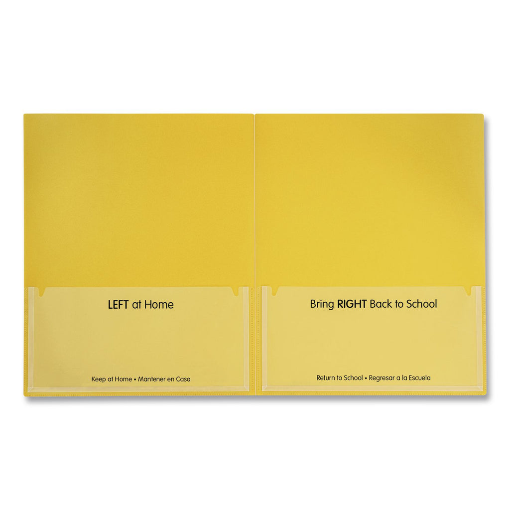 Classroom Connector Folders, 11 x 8.5, Clear/Assorted, 6/Pack