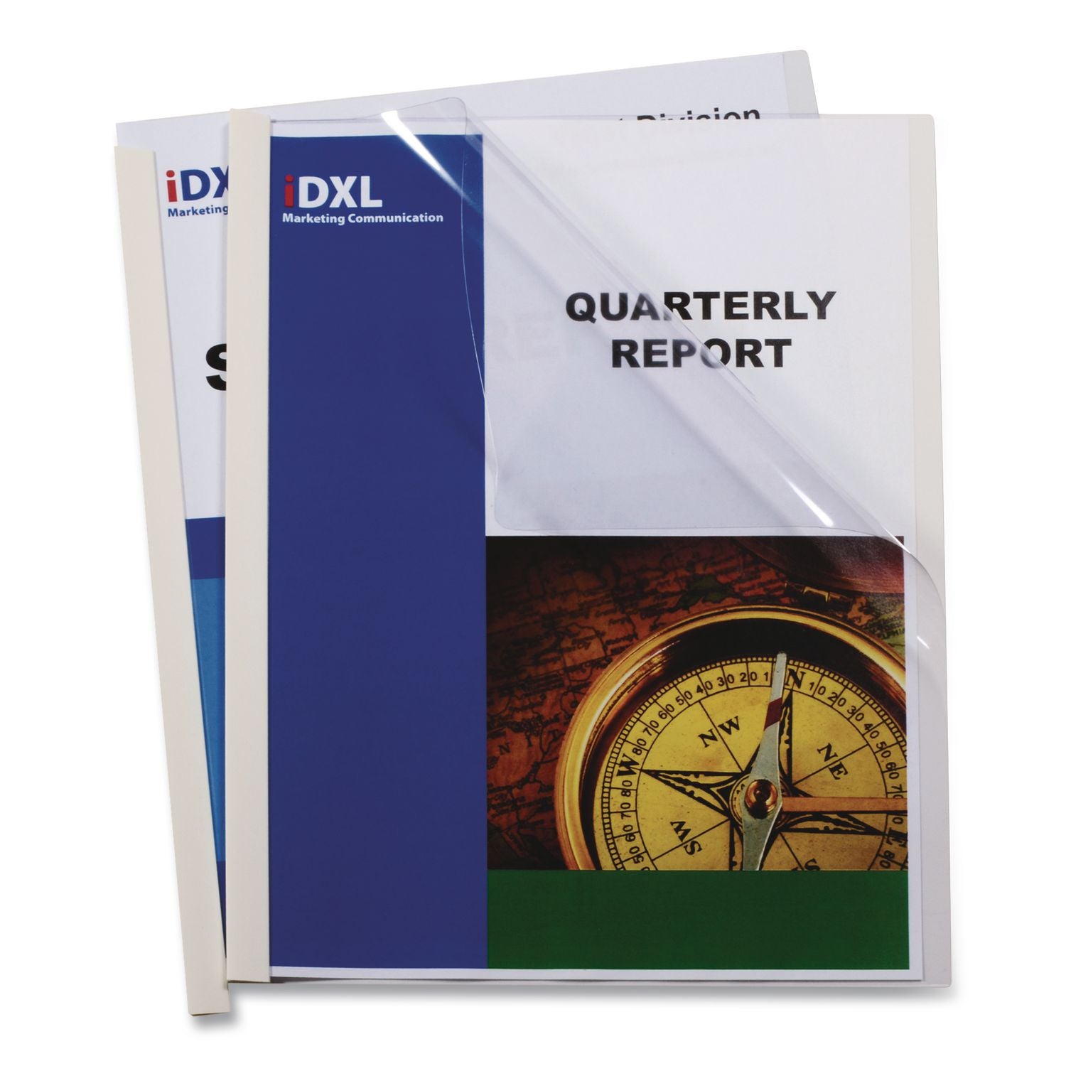 Vinyl Report Covers with Binding Bars, 0.13" Capacity, 8.5 x 11, Clear/Clear, 50/Box