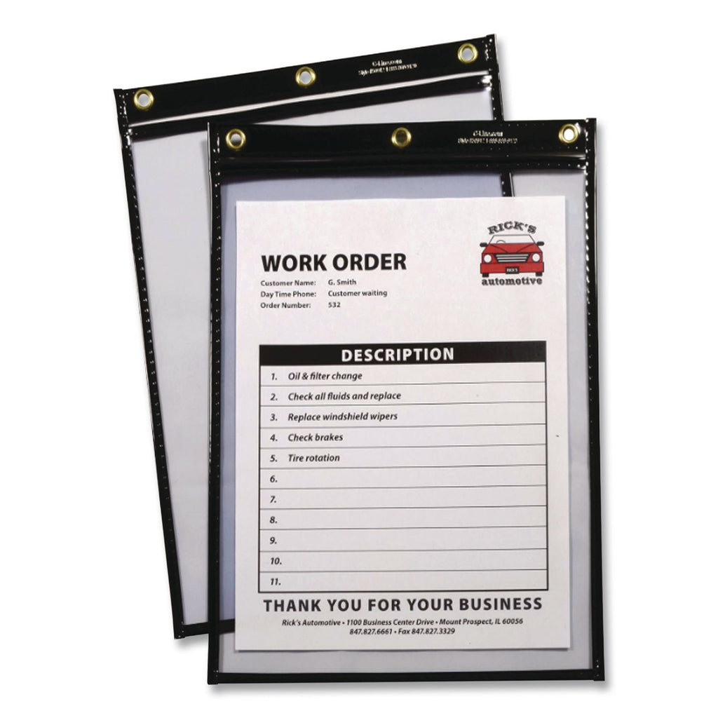 Shop Ticket Holders, Stitched, Both Sides Clear, 25 Sheets, 5 x 8, 25/Box