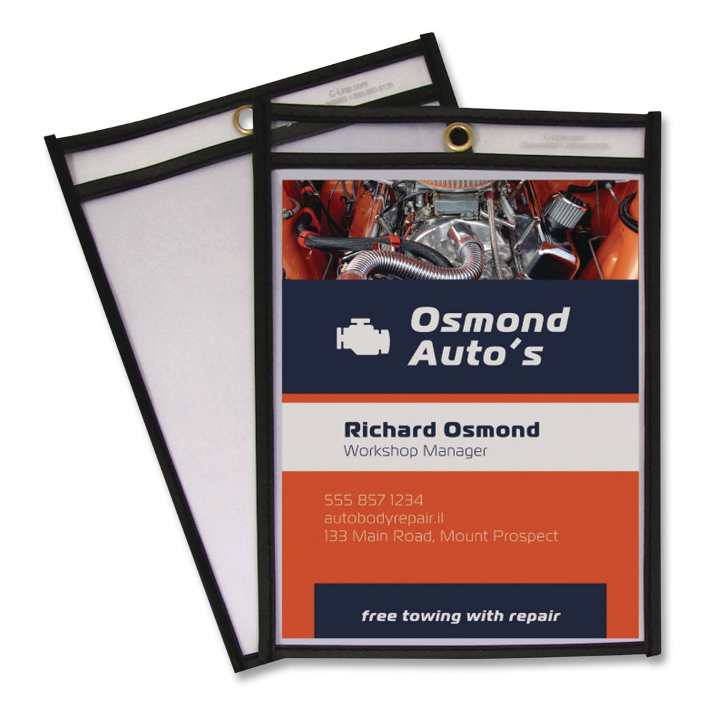 Shop Ticket Holders, Stitched, Both Sides Clear, 75 Sheets, 11 x 14, 25/Box