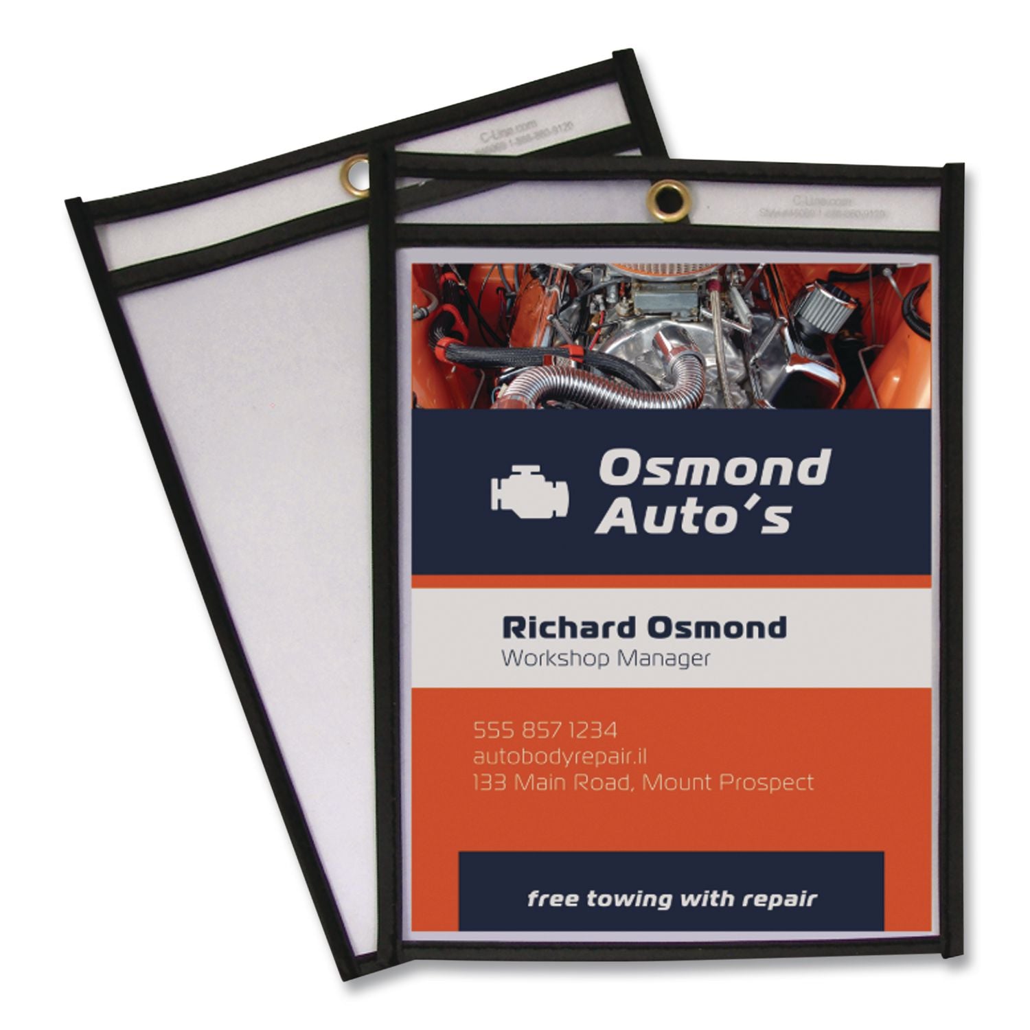 Shop Ticket Holders, Stitched, Both Sides Clear, 75", 11 x 17, 25/Box