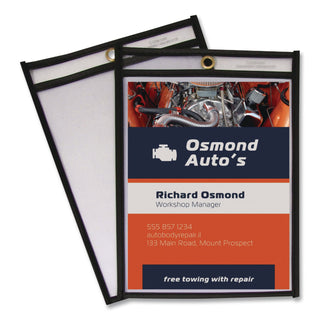 Shop Ticket Holders, Stitched, Both Sides Clear, 75", 11 x 17, 25/Box