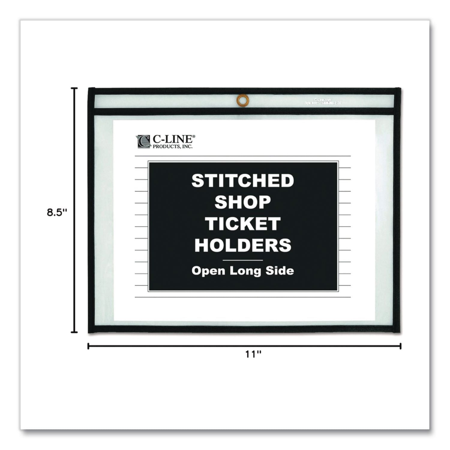 Shop Ticket Holders, Stitched, Sides Clear, 50 Sheets, 11 x 8.5, 25/Box