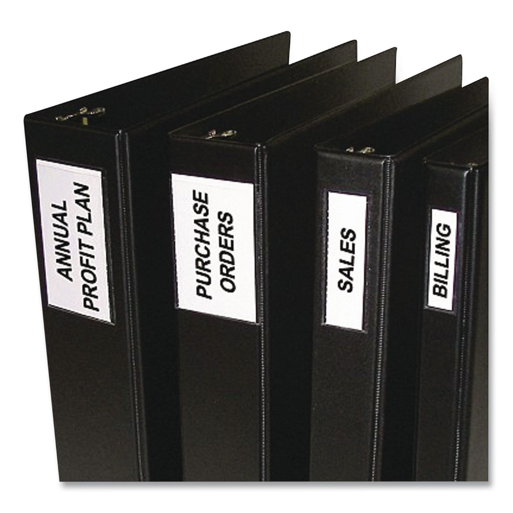 Self-Adhesive Ring Binder Label Holders, Top Load, 1 x 2,81, Clear, 12/Pack