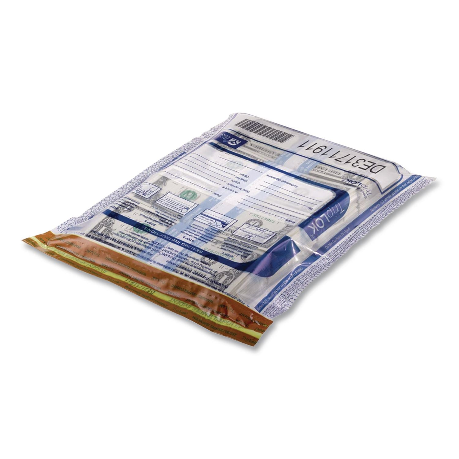 Deposit Bag, Plastic, 12 x 16, Clear, 100/Pack