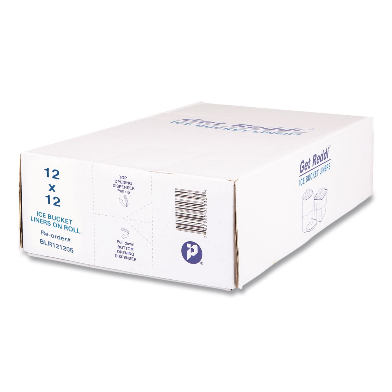 Ice Bucket Liner Bags, 3 qt, 0.24 mil, 12" x 12", Clear, 1,000/Carton