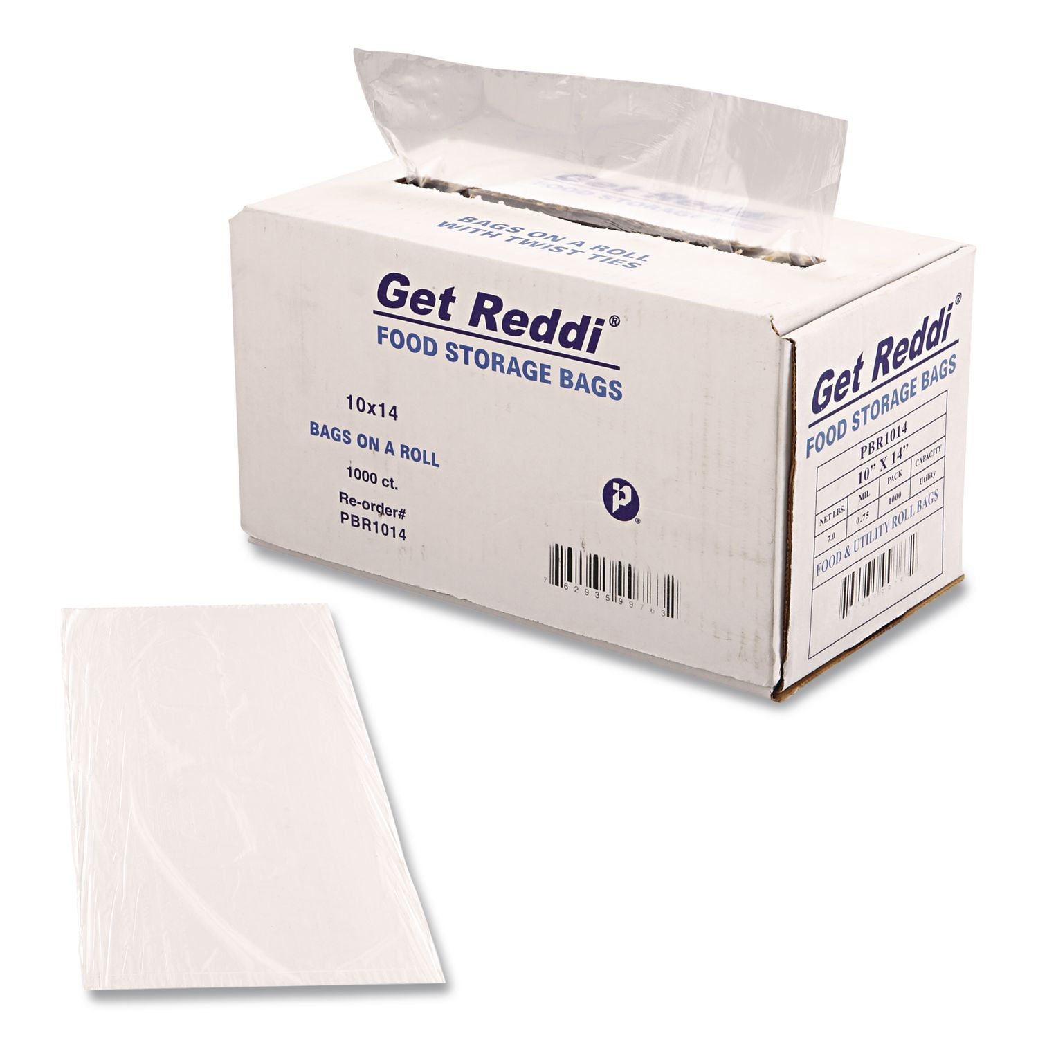 Food Bags, 0.75 mil, 10" x 14", Clear, 1,000/Carton