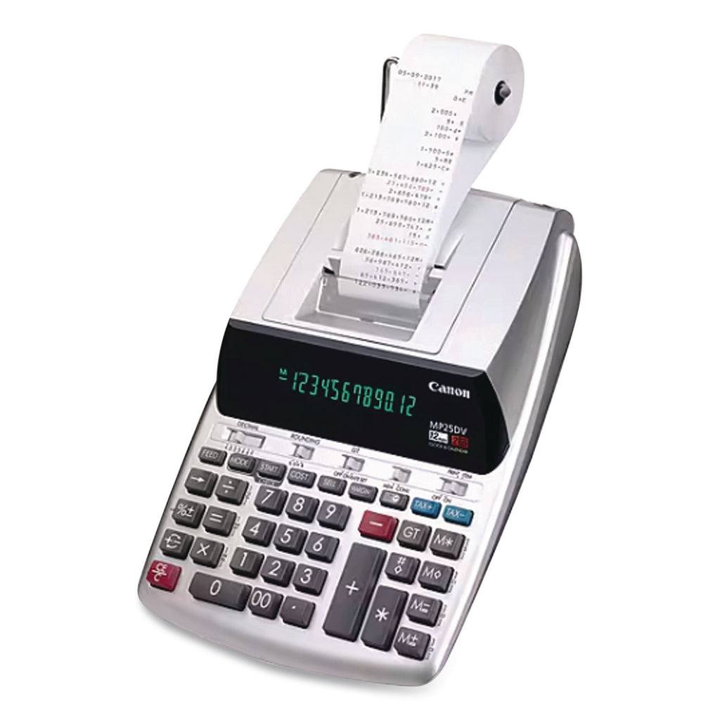 MP25DV 12-Digit Ribbon Printing Calculator, Black/Red Print, 4.3 Lines/Sec