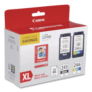 8278B005 (PG-245XL/CL-246XL) Ink/Paper Combo, 180/300 Page-Yield, Black/Tri-Color