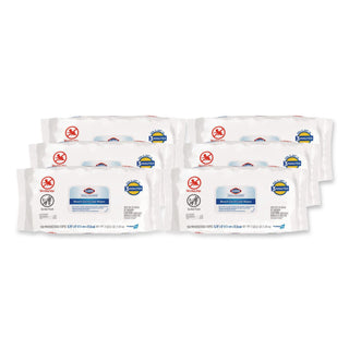 Bleach Germicidal Wipes, 1-Ply, 6.75 x 9, Unscented, White, 100 Wipes/Flat Pack, 6 Packs/Carton