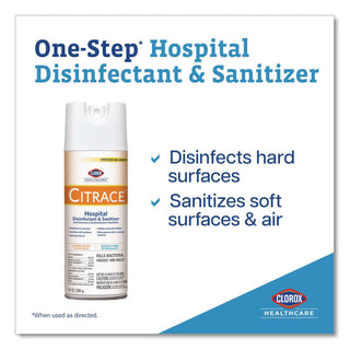 Citrace Hospital Disinfectant and Deodorizer, Citrus, 14 oz Aerosol Spray, 12/Carton