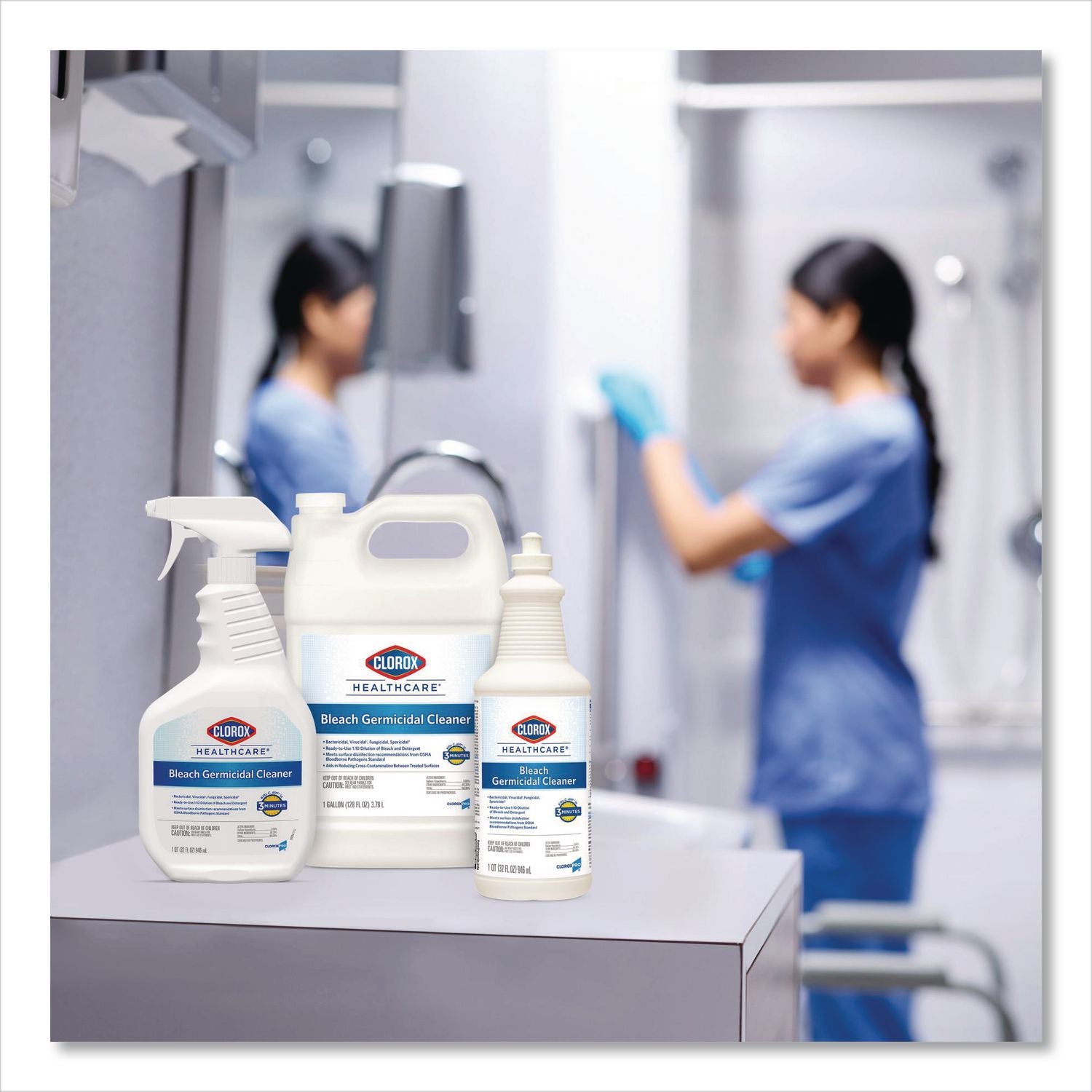 Bleach Germicidal Cleaner, 32 oz Pull-Top Bottle, 6/Carton
