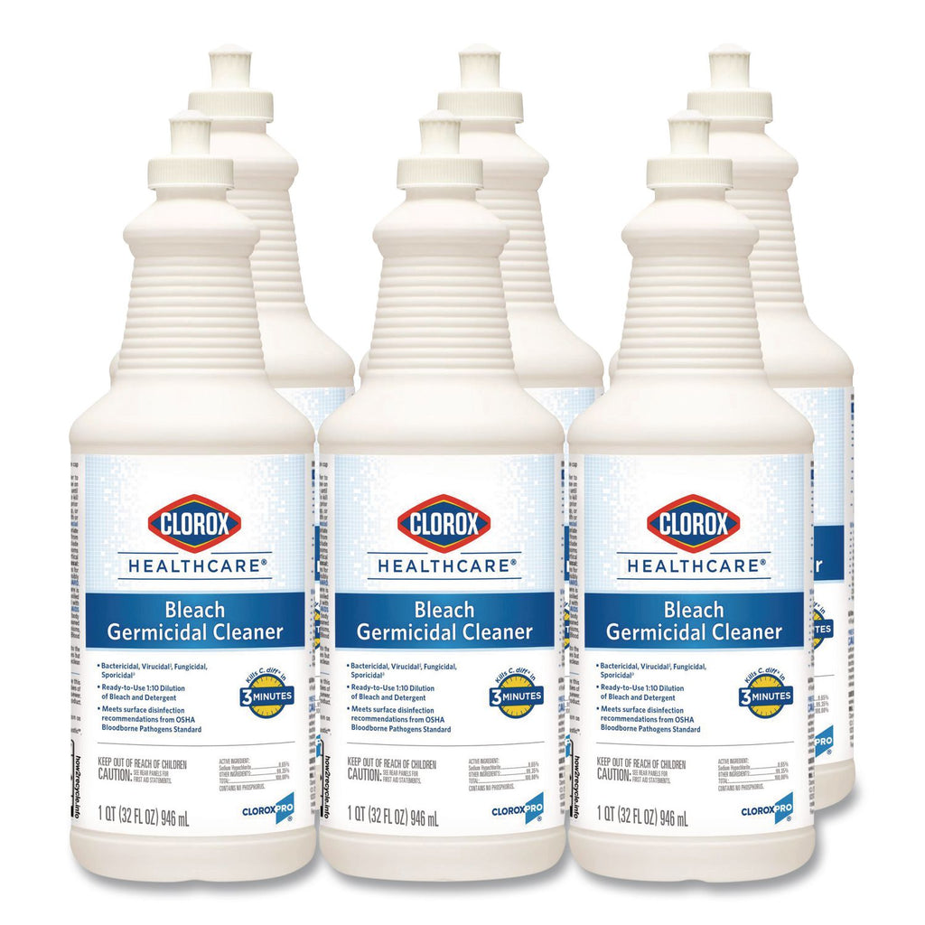 Bleach Germicidal Cleaner, 32 oz Pull-Top Bottle, 6/Carton