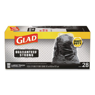 Drawstring Large Trash Bags, 30 gal, 1.05 mil, 30" x 33", Black, 15 Bags/Box, 6 Boxes/Carton