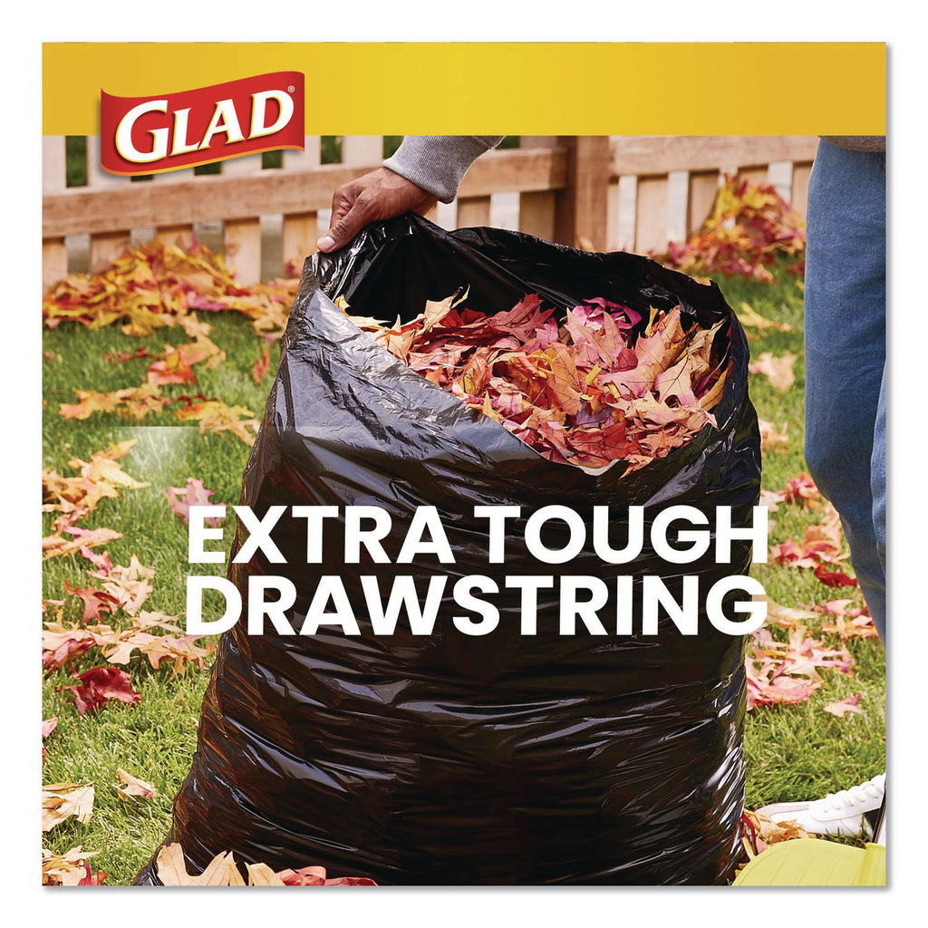 Drawstring Large Trash Bags, 30 gal, 1.05 mil, 30" x 33", Black, 15 Bags/Box, 6 Boxes/Carton