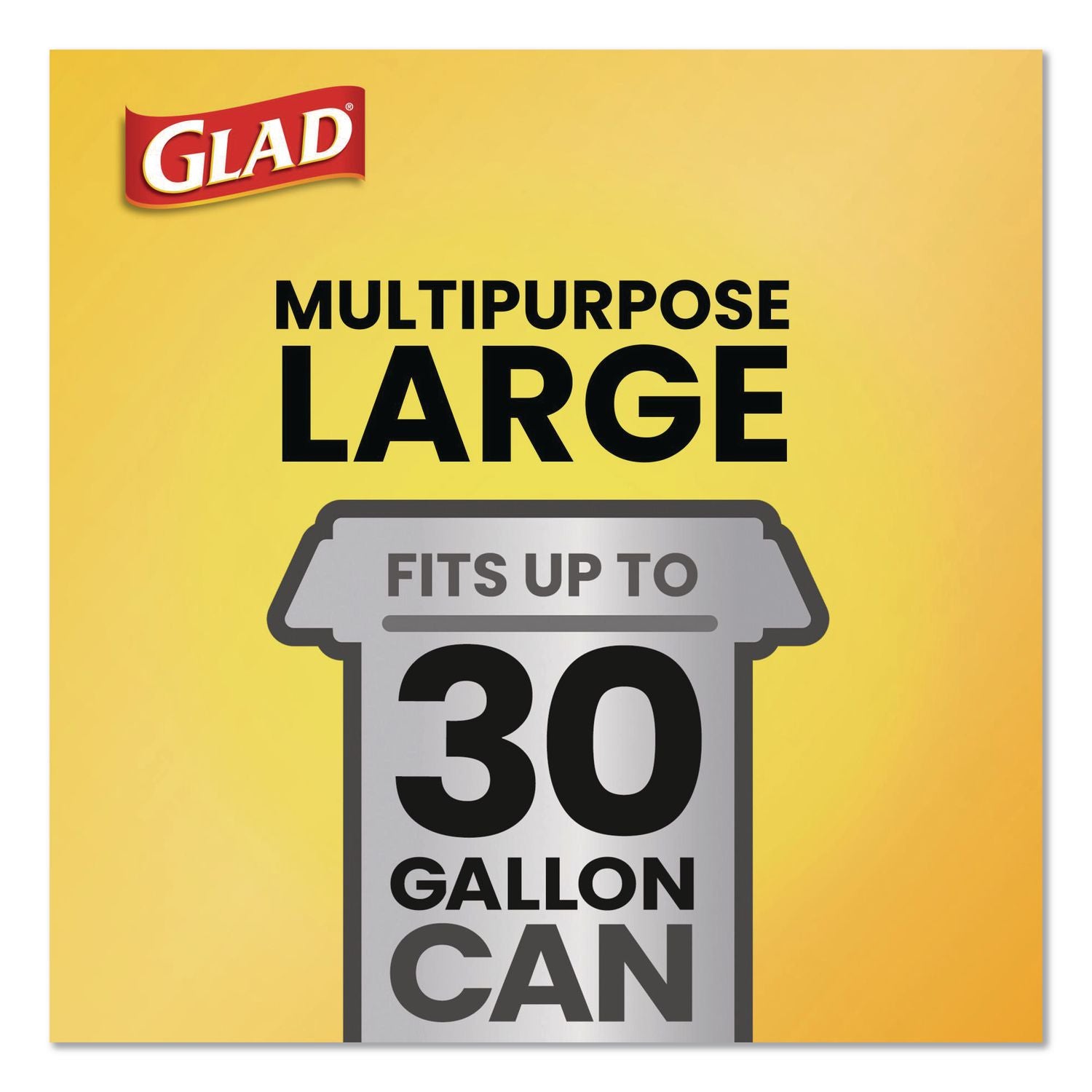 Drawstring Large Trash Bags, 30 gal, 1.05 mil, 30" x 33", Black, 15 Bags/Box, 6 Boxes/Carton