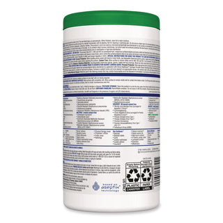 Hydrogen Peroxide Cleaner Disinfectant Wipes, 9 x 6.75, Unscented, White, 95/Canister, 6 Canisters/Carton