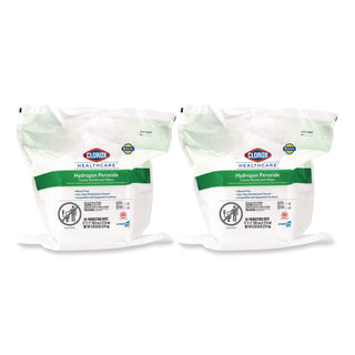 Hydrogen Peroxide Cleaner Disinfectant Wipes, 12 x 11, Unscented, White, 185/Pack, 2 Packs/Carton