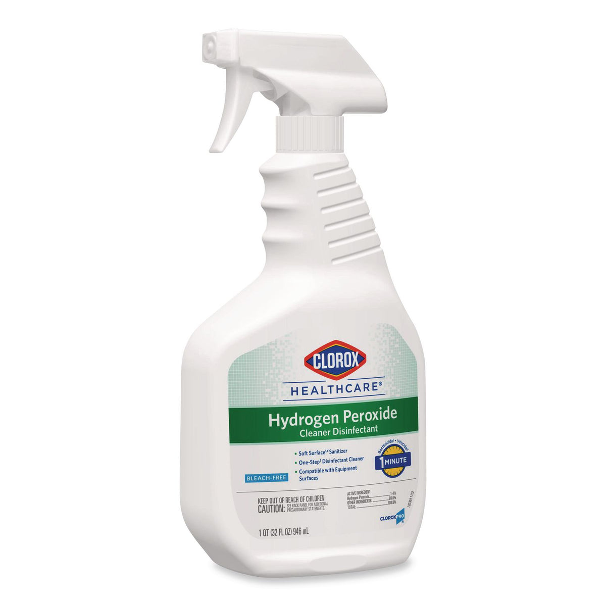 Hydrogen-Peroxide Cleaner/Disinfectant, 32 oz Spray Bottle, 9/Carton