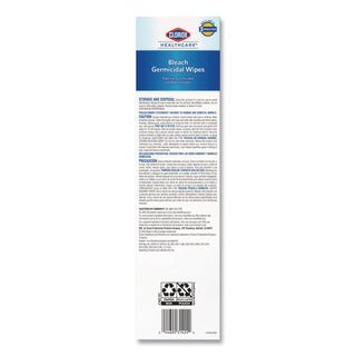 Bleach Germicidal Wipes, 1-Ply, 6.75 x 9, Unscented, White, 50/Box, 6 Boxes/Carton