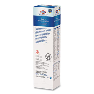Bleach Germicidal Wipes, 1-Ply, 6.75 x 9, Unscented, White, 50/Box, 6 Boxes/Carton