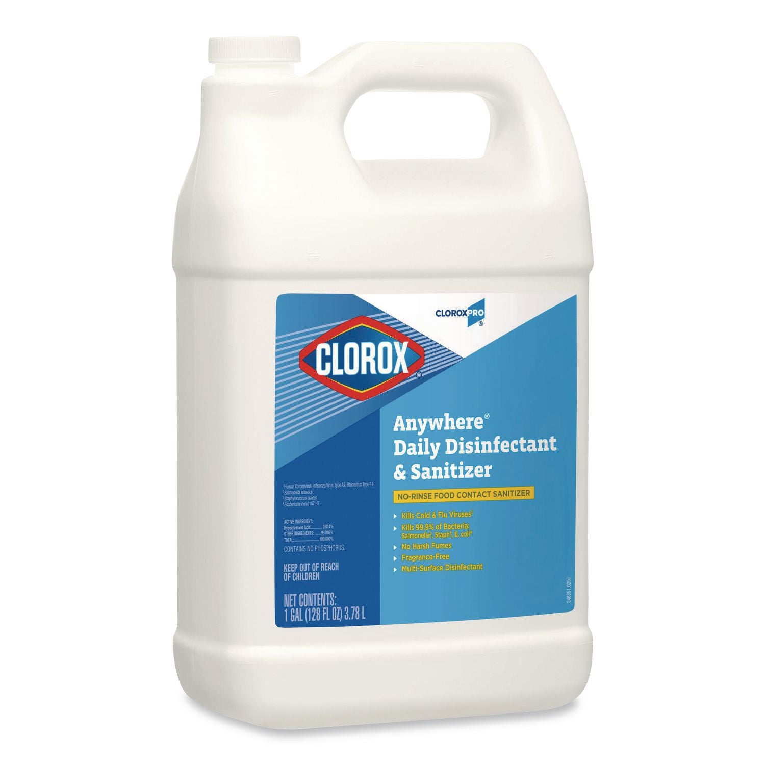 CloroxPro Anywhere Daily Disinfectant and Sanitizing Bottle - 128 fl oz (4 quart) - 1 Each - Disinfectant, Deodorize, pH Balanced - Translucent