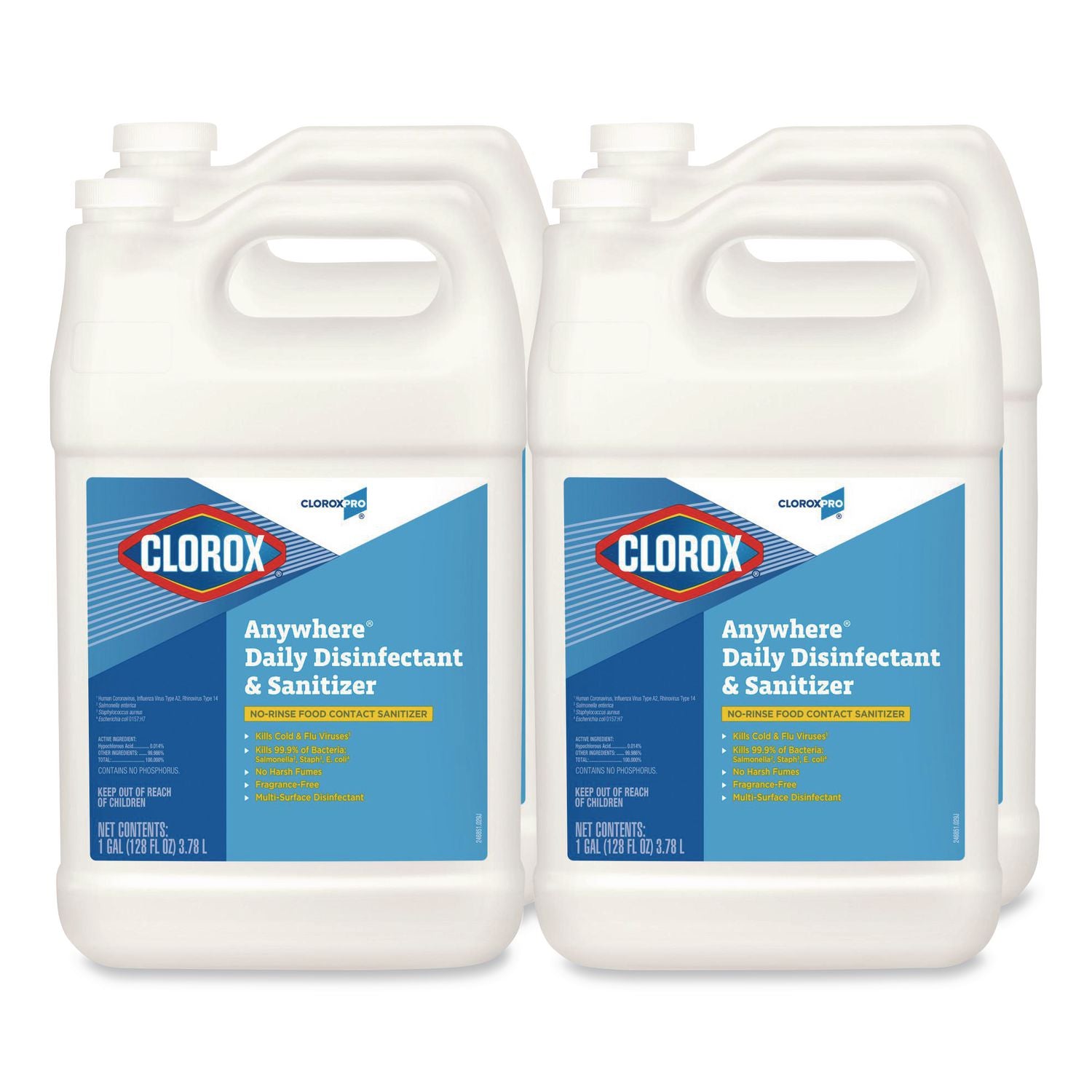 CloroxPro Anywhere Daily Disinfectant and Sanitizing Bottle - 128 fl oz (4 quart) - 1 Each - Disinfectant, Deodorize, pH Balanced - Translucent