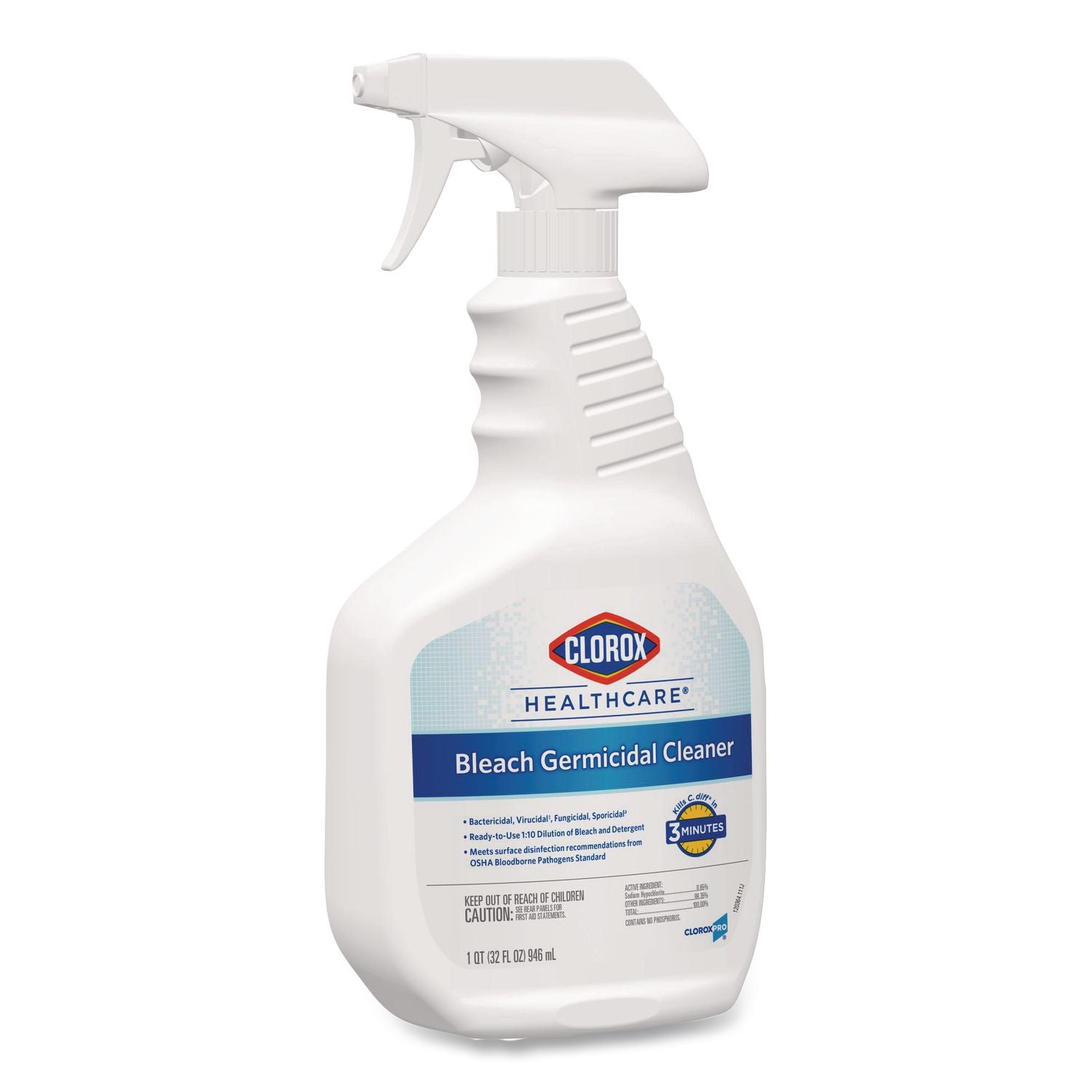 Bleach Germicidal Cleaner, 32 oz Spray Bottle