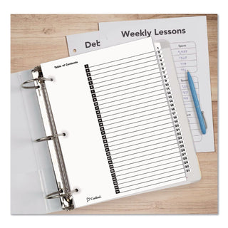 OneStep Printable Table of Contents and Dividers, 31-Tab, 1 to 31, 11 x 8.5, White, White Tabs, 1 Set