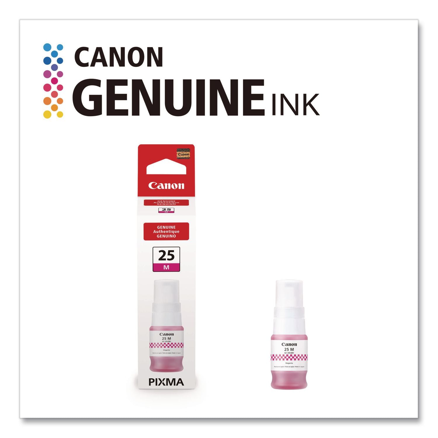 Canon GI-25 Ink Bottles - Inkjet - Magenta - 3000 Pages - 37 mL - 1 Each
