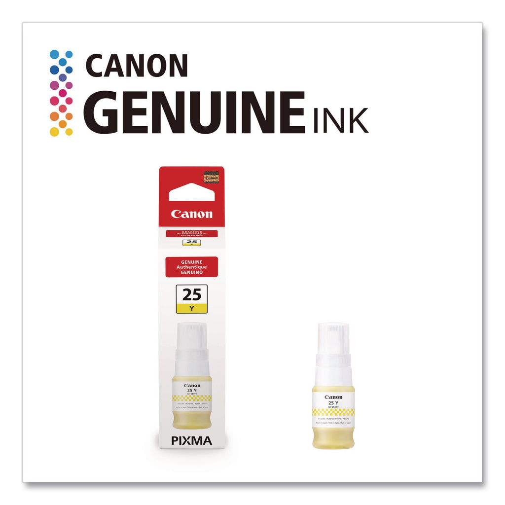 Canon GI-25 Ink Bottles - Inkjet - Yellow - 3000 Pages - 37 mL - 1 Each