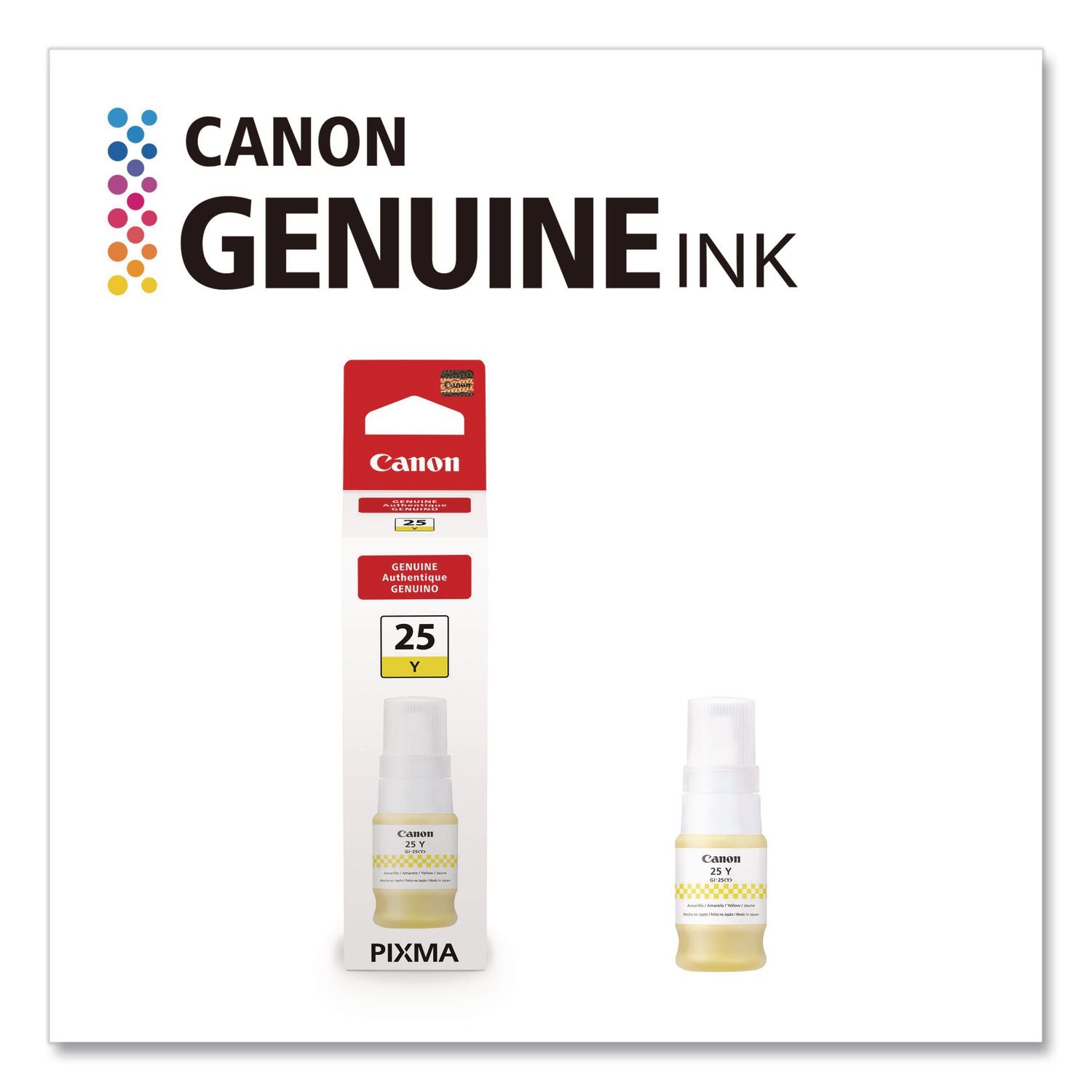 Canon GI-25 Ink Bottles - Inkjet - Yellow - 3000 Pages - 37 mL - 1 Each