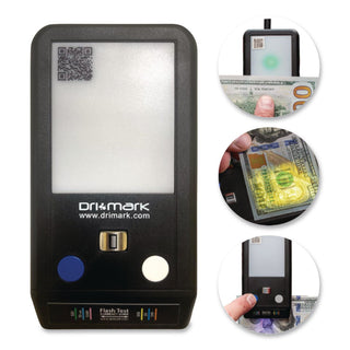 FlashTest Counterfeit Detector, MICR; UV Light; Watermark, U.S. Currency, 2.5 x 4.5 x 0.8, Black