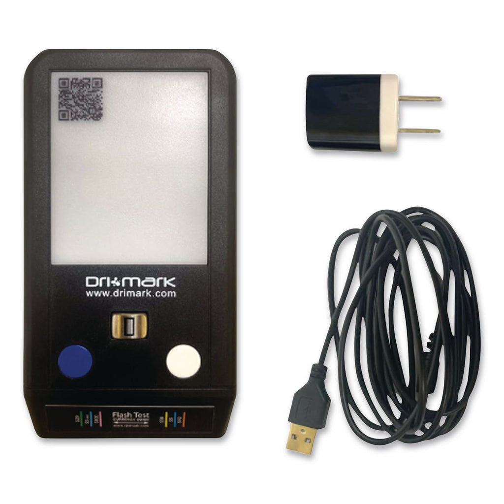 FlashTest Counterfeit Detector, MICR; UV Light; Watermark, U.S. Currency, 2.5 x 4.5 x 0.8, Black