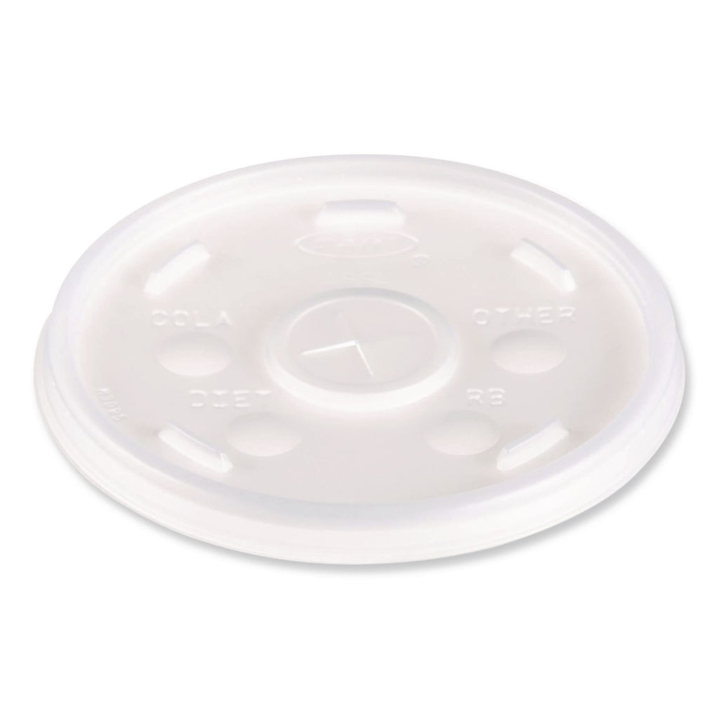 Dart Translucent Slotted Foam Cup Lids - 10 / Carton - 100 - Translucent