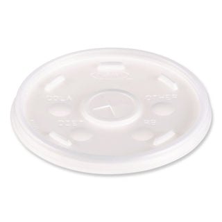 Dart Translucent Slotted Foam Cup Lids - 10 / Carton - 100 - Translucent