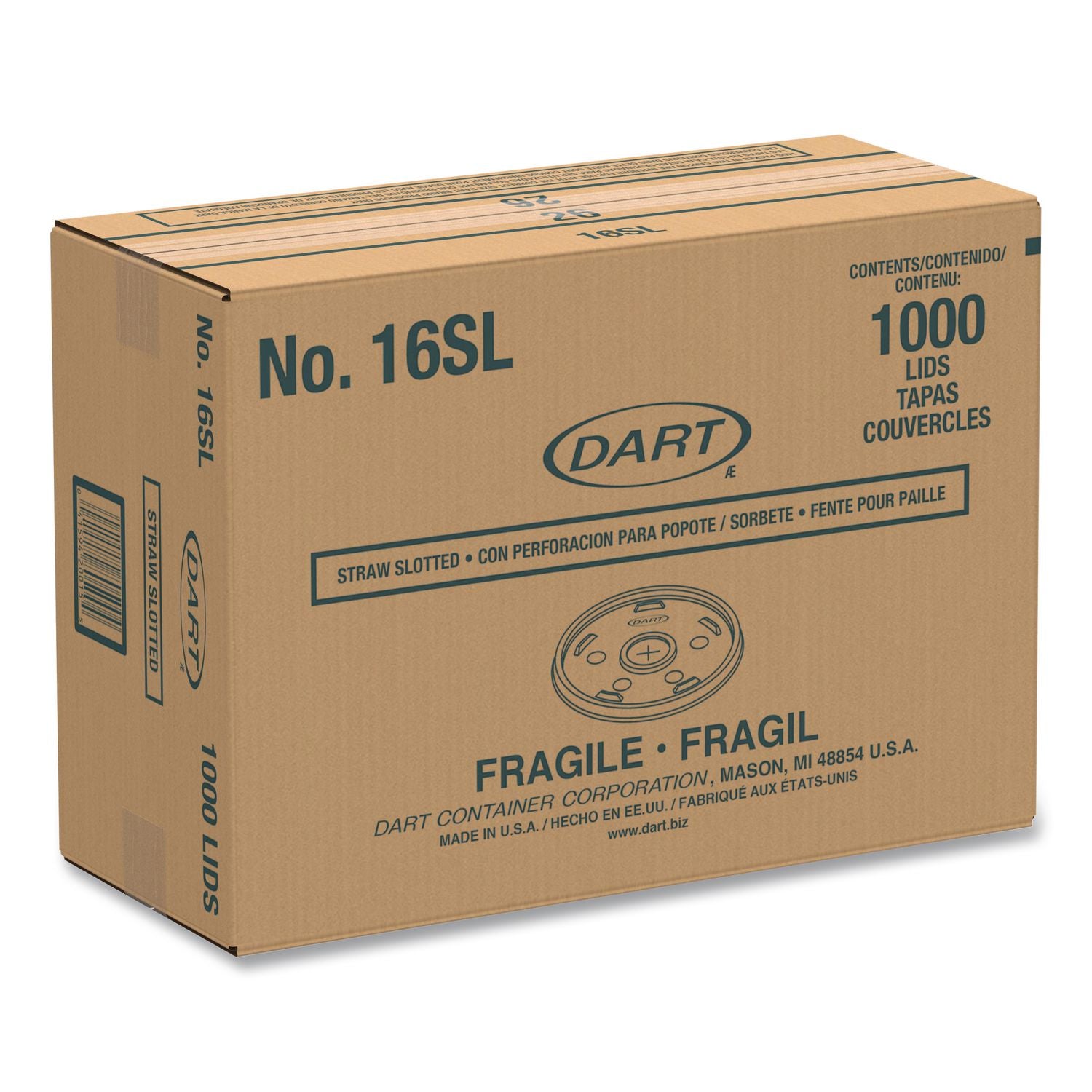 Dart Translucent Slotted Foam Cup Lids - 10 / Carton - 100 - Translucent