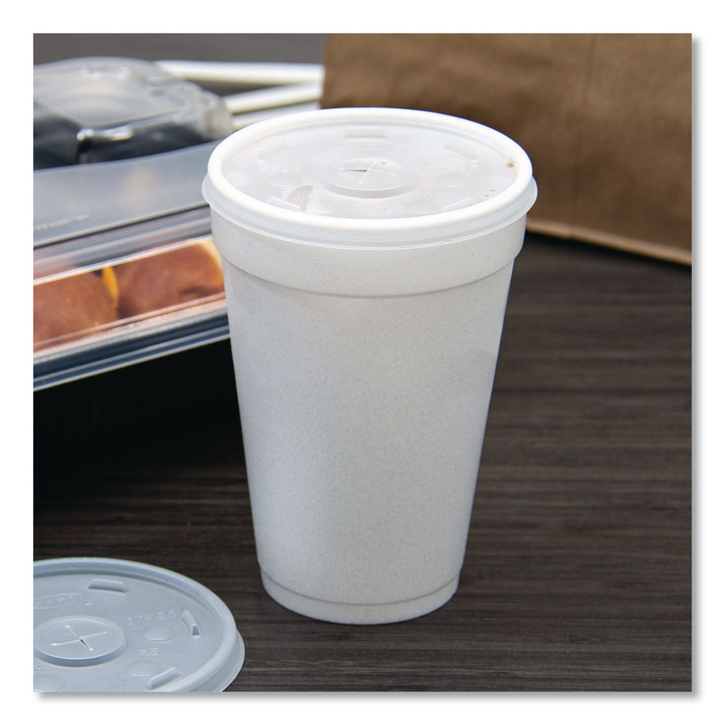 Dart Translucent Slotted Foam Cup Lids - 10 / Carton - 100 - Translucent