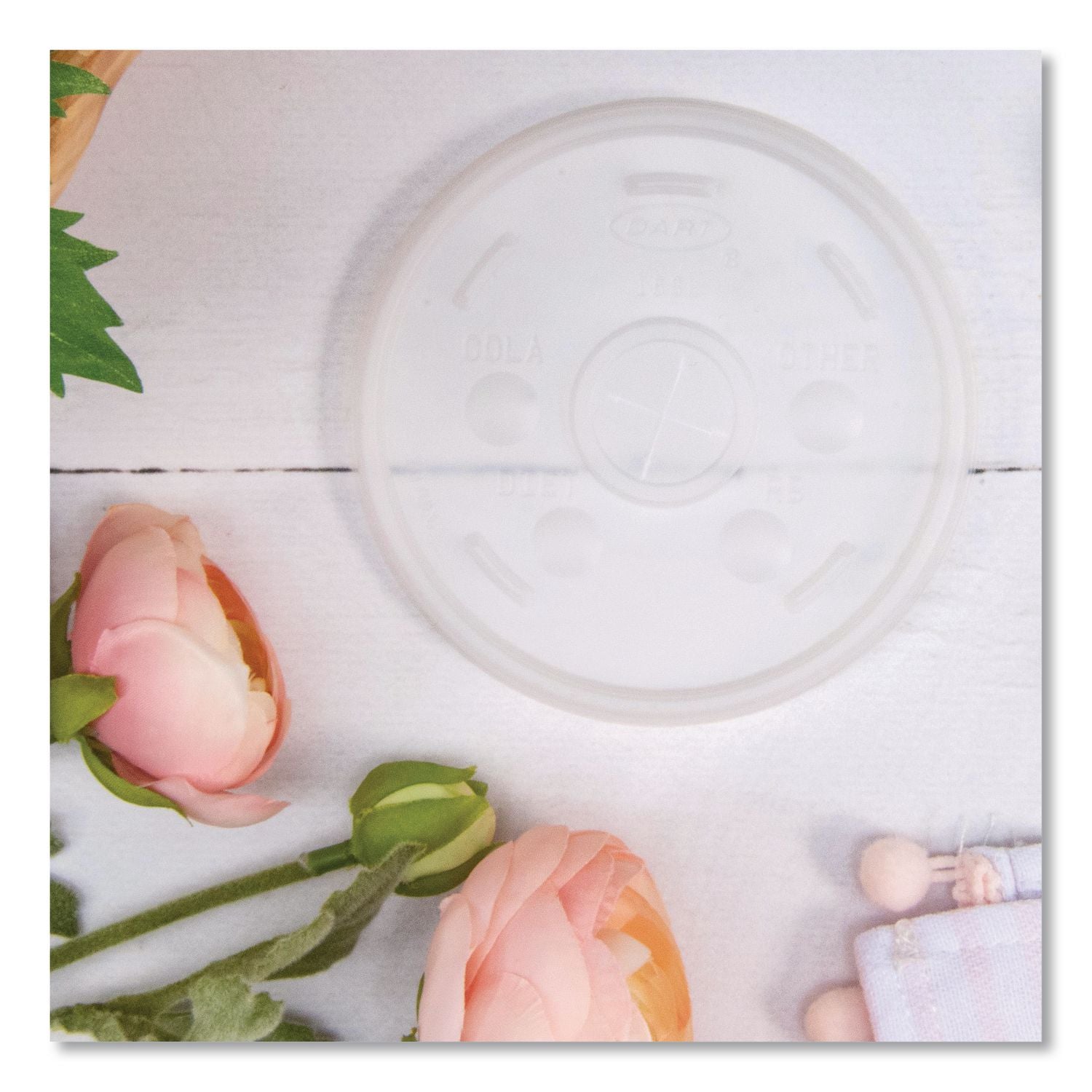 Dart Translucent Slotted Foam Cup Lids - 10 / Carton - 100 - Translucent