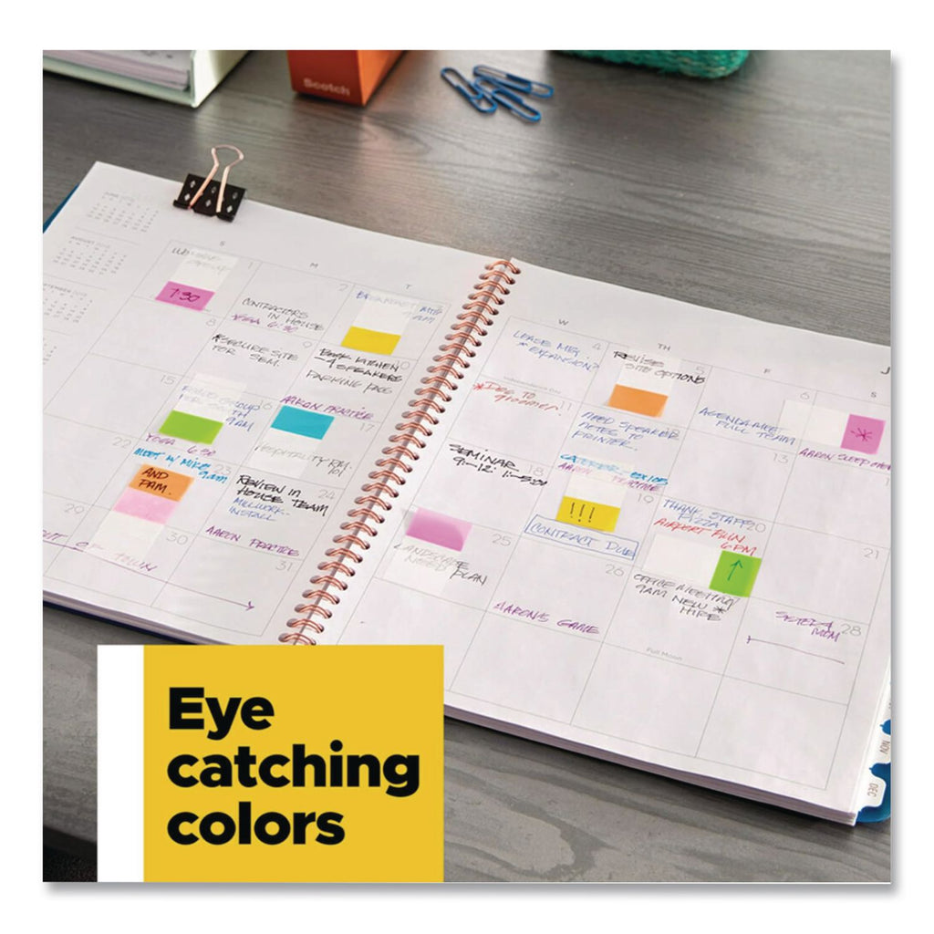 Highlighting Page Flags, 4 Bright Colors, 0.5 x 1.75, 35/Color, 4 Dispensers/Pack