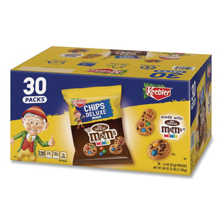 Mini Cookie Snack Packs, Chocolate Chip/MandMs, 1.6 oz Pouch, 30 Pouches/Carton, Ships in 1-3 Business Days
