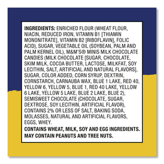 Mini Cookie Snack Packs, Chocolate Chip/MandMs, 1.6 oz Pouch, 30 Pouches/Carton, Ships in 1-3 Business Days