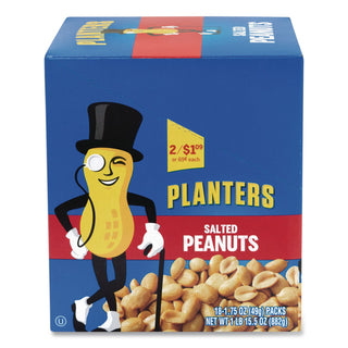 Salted Peanuts, 1.75 oz Pack, 18 Packs/Box, Ships in 1-3 Business Days