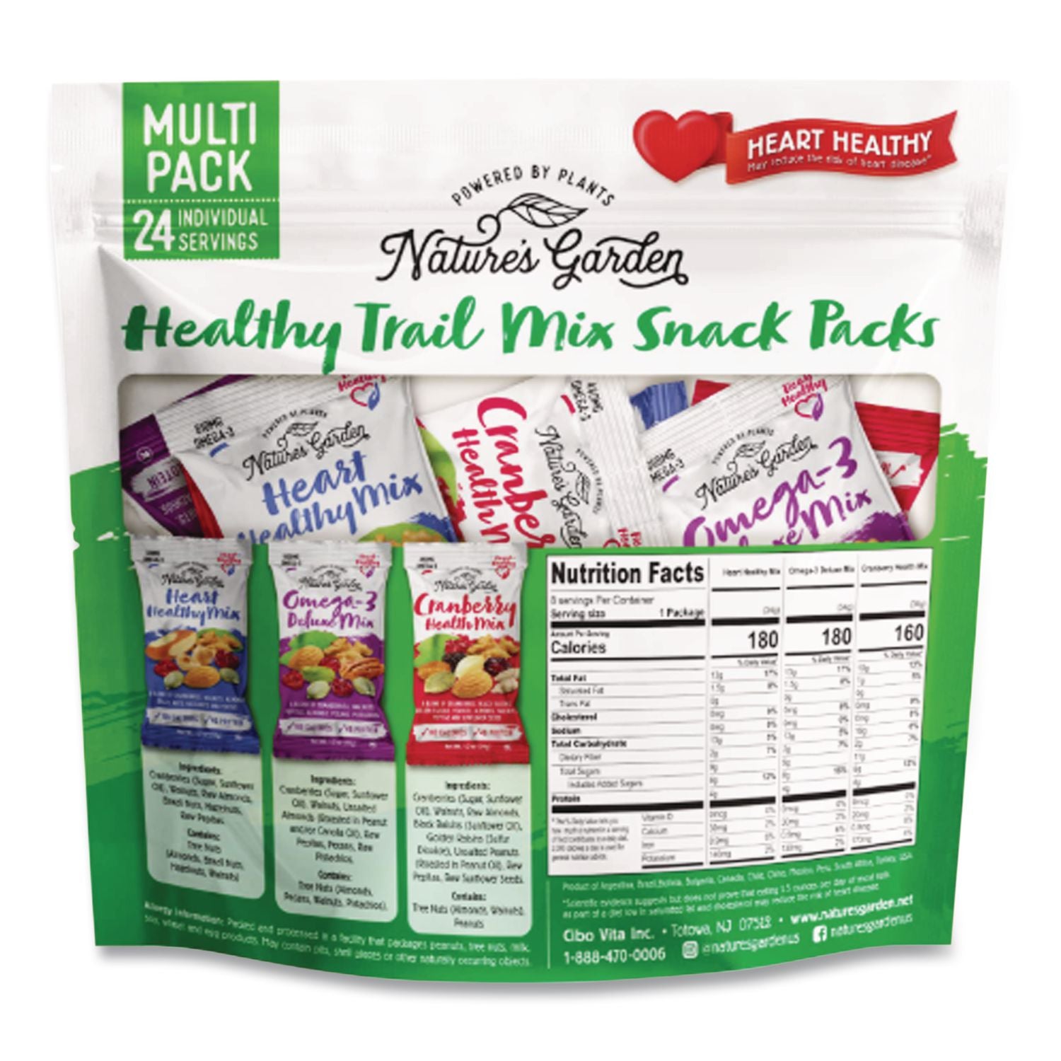 Healthy Trail Mix Snack Packs, 1.2 oz Pouch, 24 Pouches/Carton, Ships in 1-3 Business Days